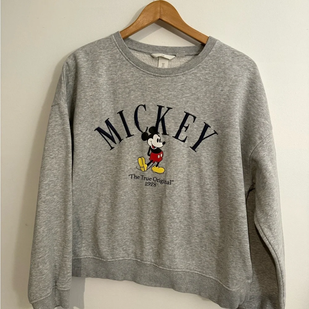 Disney Mickey Mouse Gray Sweater H&M small - Picture 3 of 4